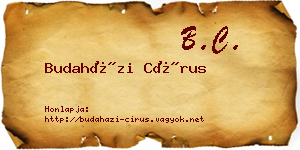 Budaházi Círus névjegykártya
